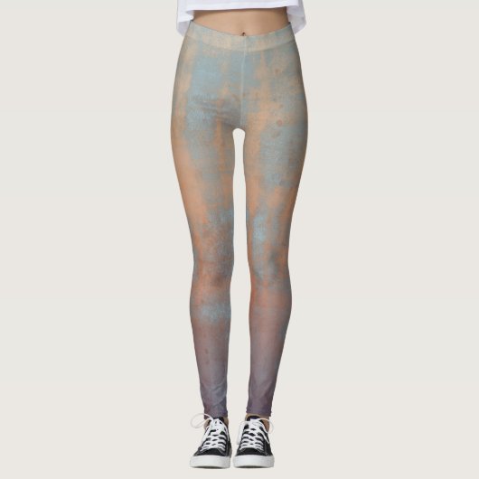 Rustieke Blauwe Rust Abstracte Art Nr67 Leggings (Voorkant)