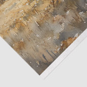 Rustieke Blauwe Tractor Witte Schuur Waterverf Tissuepapier (Detail)