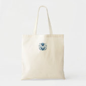 Rustieke Blauwe Tulp Bloem Folk Art Botanisch Ontw Tote Bag (Voorkant)