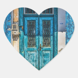 Rustieke Blauwe Verdrietige Stickers van de Verfde