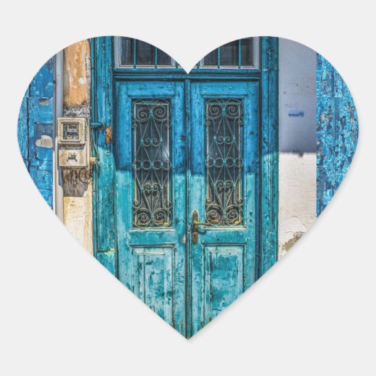 Rustieke Blauwe Verdrietige Stickers van de Verfde (Voorkant)