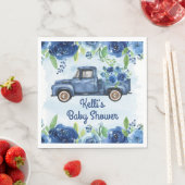 Rustieke Blauwe  Vrachtwagen Baby shower Servetten (Insitu)