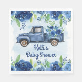 Rustieke Blauwe  Vrachtwagen Baby shower Servetten (Voorkant)