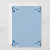 Rustieke Blauwe Waterverf Bloemen Crest Moslim Bru Kaart (Achterkant)