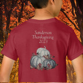 Rustieke Blauwe Waterverf Pompoen Vallen Bladeren T-shirt