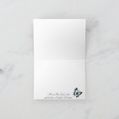 Rustieke Blauwe Waterverf Vlinder Dank u kaart (Binnen)