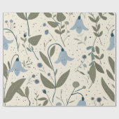 Rustieke Blauwe Wilde Bloem Pastel Vintage Boho Cadeaupapier (Vlak)
