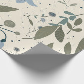 Rustieke Blauwe Wilde Bloem Pastel Vintage Boho Cadeaupapier (Hoek)