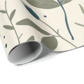 Rustieke Blauwe Wilde Bloem Pastel Vintage Boho Cadeaupapier (Rol Hoek)