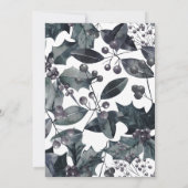 Rustieke Blauwe Winter Botanische met Foto Vakanti Kaart (Achterkant)