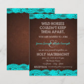 Rustieke Blauwgroen Blauwe en Bruine Country Weddi Kaart (Voorkant / Achterkant)