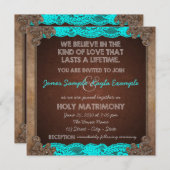 Rustieke Blauwgroen Blauwe en Bruine Ouderwetse br Kaart (Voorkant / Achterkant)