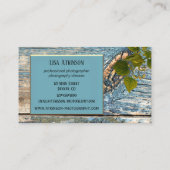 Rustieke Blauwgroen Blauwe Professionele Fotograaf Visitekaartje (Achterkant)