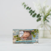 Rustieke Blauwgroen Blauwe Professionele Fotograaf Visitekaartje (Staand voorkant)