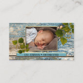 Rustieke Blauwgroen Blauwe Professionele Fotograaf Visitekaartje (Voorkant)