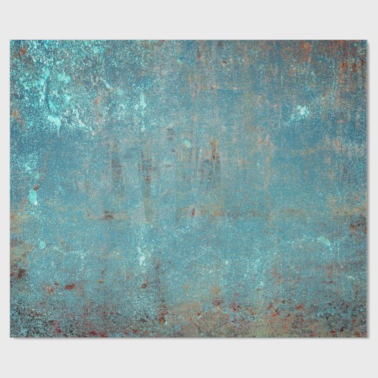 Rustieke  Blauwgroen Bruin Grunge Textuur Cadeaupapier (Vlak)