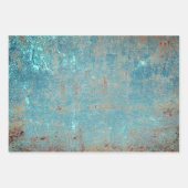 Rustieke Blauwgroen Bruin Grunge Textuur Inpakpapier Vel (Voorkant 2)