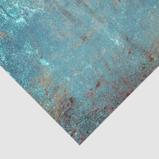 Rustieke Blauwgroen Bruin Grunge Textuur Tissuepapier (Detail)