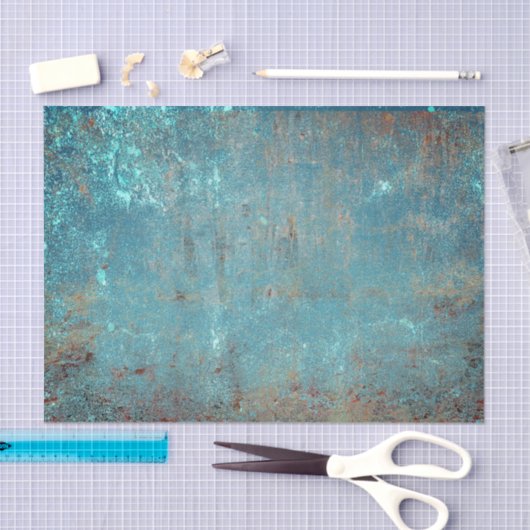 Rustieke Blauwgroen Bruin Grunge Textuur Tissuepapier (Craft)