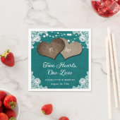 Rustieke Blauwgroen Burlap Lace String Lights Brui Servet (Insitu)