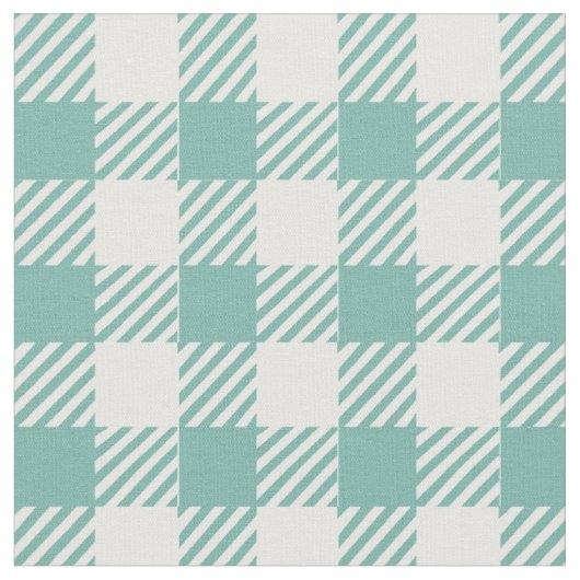 Rustieke Blauwgroen Gingham Buffalo Plaid Stof (Close Up)