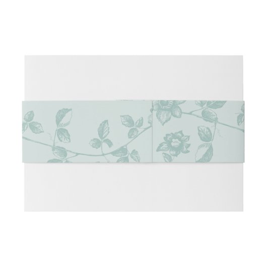 Rustieke Blauwgroen grillige bloemenbruiloft Uitnodigingen Wikkel (Achterkant Voorbeeld)