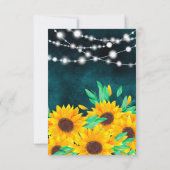 Rustieke blauwgroen groene string lichten zonneblo RSVP kaartje (Achterkant)