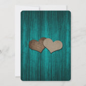 Rustieke Blauwgroen Houten Burlap Hearts Mason Jar Save The Date (Achterkant)