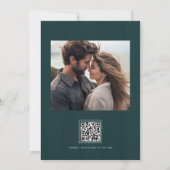 Rustieke Blauwgroen Houten Lichten 2 Foto's Save t Save The Date (Achterkant)