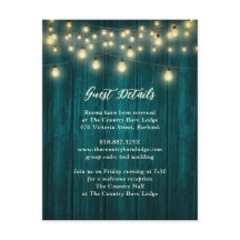 Rustieke Blauwgroen houten String Lights