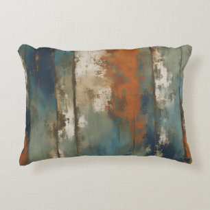 Rustieke Blauwgroen Sinaasappel Beige Boerderij St Accent Kussen
