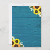 Rustieke Blauwgroen String Lights Kant Zonnebloem Kaart (Achterkant)