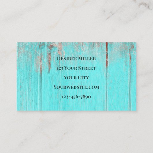 Rustieke Blauwgroen Westerne Country Bull Skull Zo Visitekaartje (Achterkant)