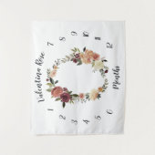 Rustieke bloei maandelijkse baby foto achtergrond wandkleed (Voorkant)