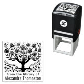 Rustieke Bloeiende Boom, Hartwortels #2 Bibliothee Zelfinktende Stempel (In situ)