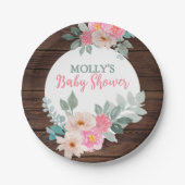 Rustieke bloem baby shower rond bord (Voorkant)