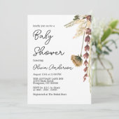 Rustieke Bloem Boho Baby shower Invitation Kaart (Staand voorkant)