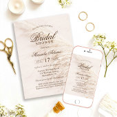 Rustieke Bloem Boho Pampas Gras Bruidsdouche Kaart