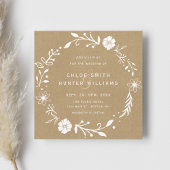 Rustieke bloem botanische krans nepkraakpapier bru kaart