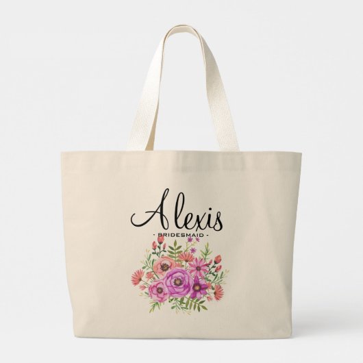 Rustieke bloem bruidsmeisje tas - Gepersonaliseerd (Achterkant)