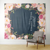 Rustieke bloem bruidsshower achtergrond wandkleed (In Situ (horizontaal))