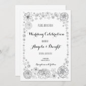 Rustieke bloem bruiloft uitnodiging (Voorkant / Achterkant)