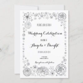 Rustieke bloem bruiloft uitnodiging