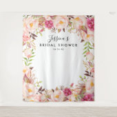 Rustieke bloem bruiloftsshower achtergrond wandkleed (Voorkant)