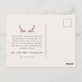 Rustieke bloem- en bladwaterverfkrans bedankt  briefkaart (Achterkant)