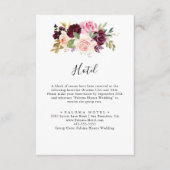 Rustieke bloem- en botanische blad Hotel Informatiekaartje (Voorkant)