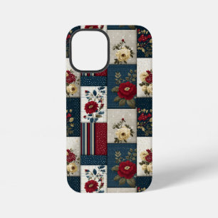 Rustieke bloem- en geometrische patchworkontwerp iPhone 12 mini hoesje