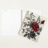 Rustieke bloem en kalligrafie - Aged Brown Paper 3 Planner (Display)