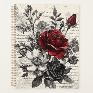 Rustieke bloem en kalligrafie - Aged Brown Paper 3 Planner