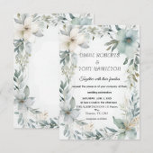 Rustieke bloem- en minimalistische Save the Date k (Voorkant / Achterkant)